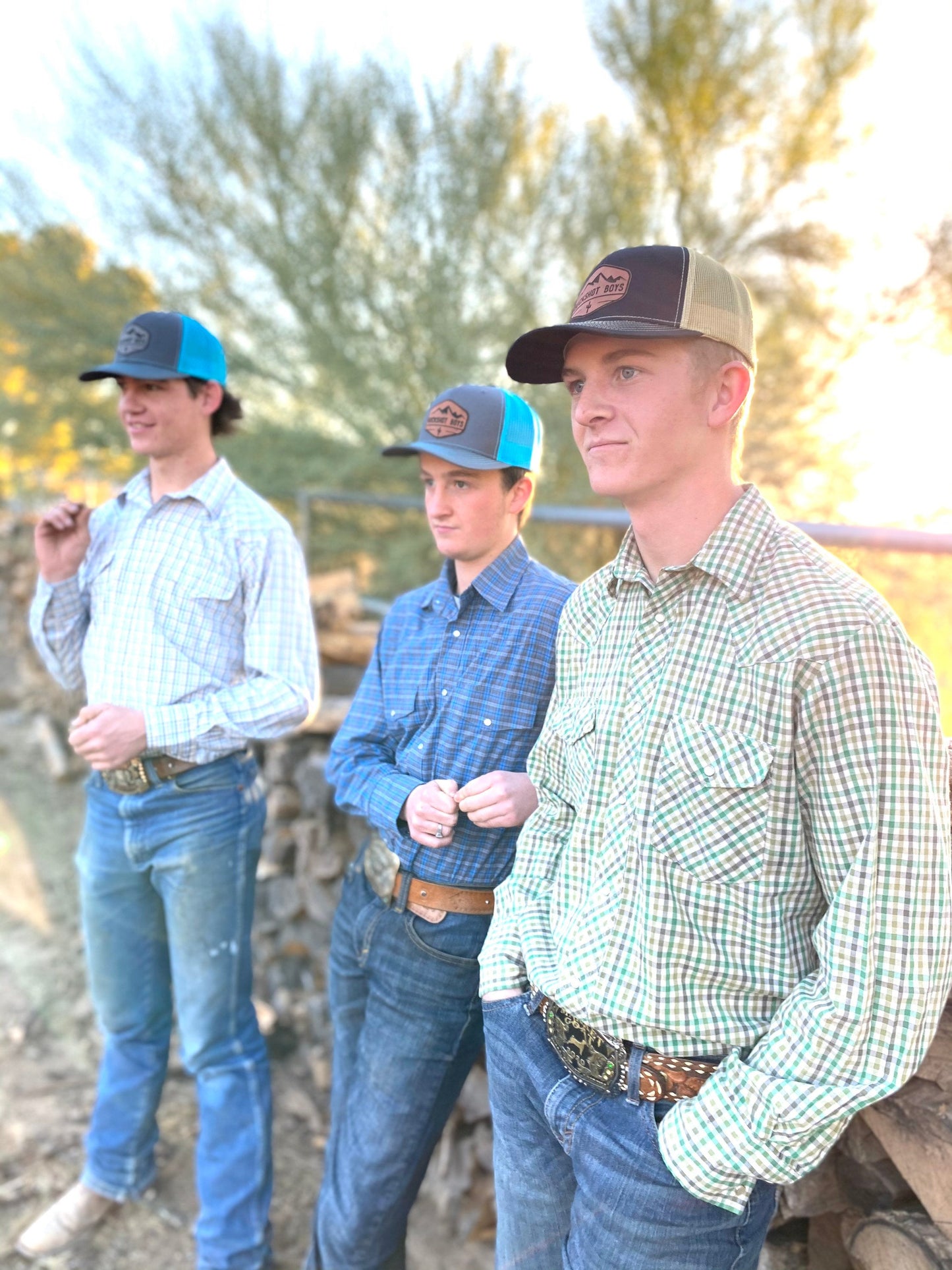 Buckshot Boys Hats, Trucker Caps, Leather Patch