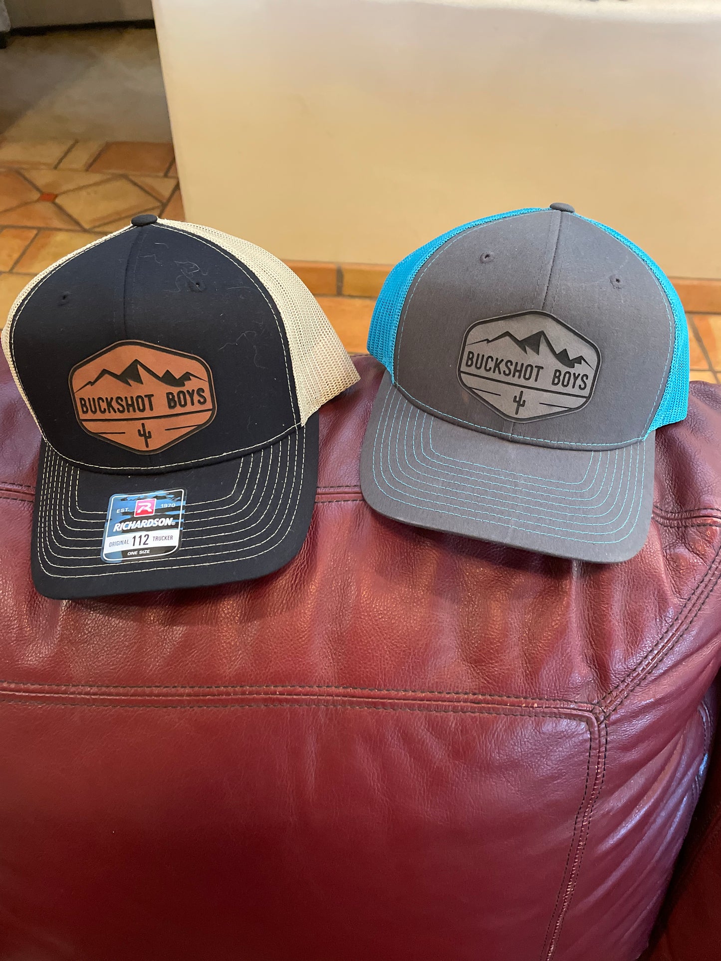 Buckshot Boys Hats, Trucker Caps, Leather Patch